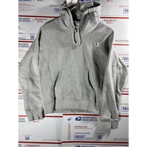 Champion Other - VTG Champion Reverse Weave Hoodie X-Small Gray Heavweight Fleece Sewn Logo BLANK